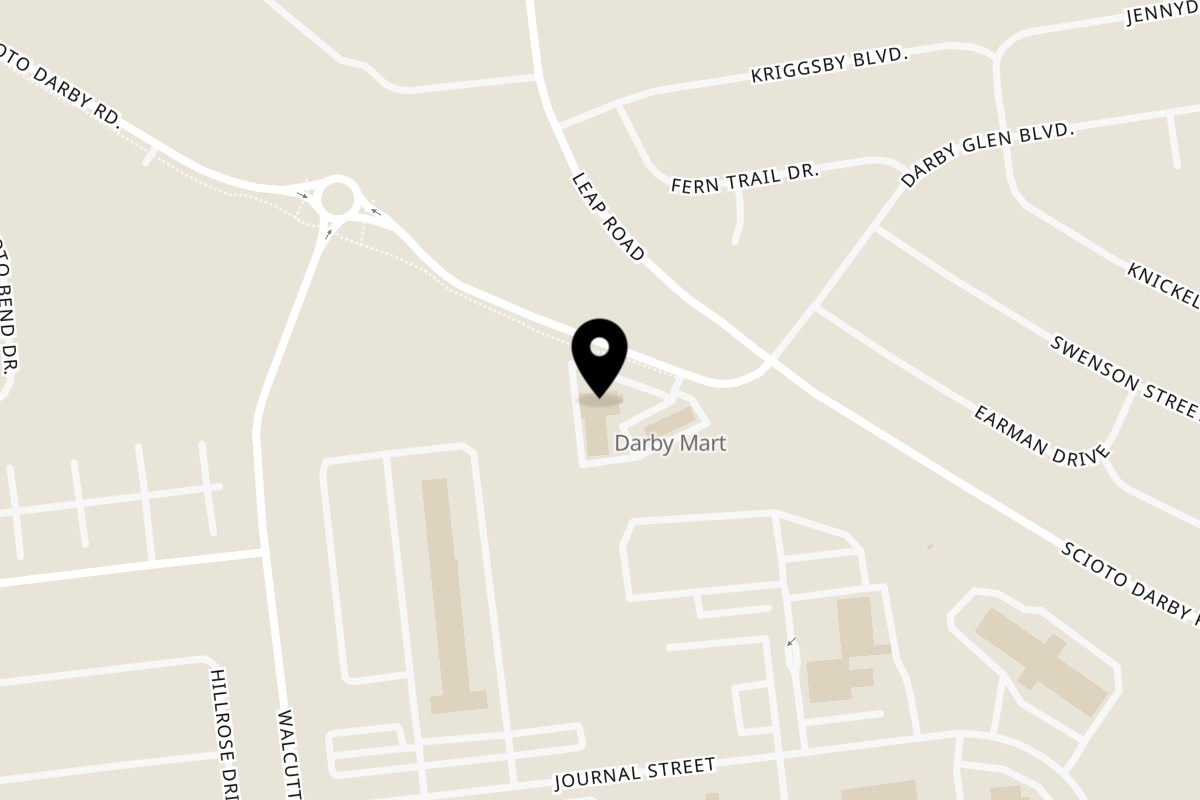 Map showing the location of Nasty's Sports Bar & Restaurant on 4561 Scioto Darby Rd in Hilliard